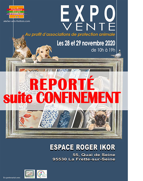 Affiche Expo/vente Affiche Expo/vente de tableaux au profit d'associations de protection animale